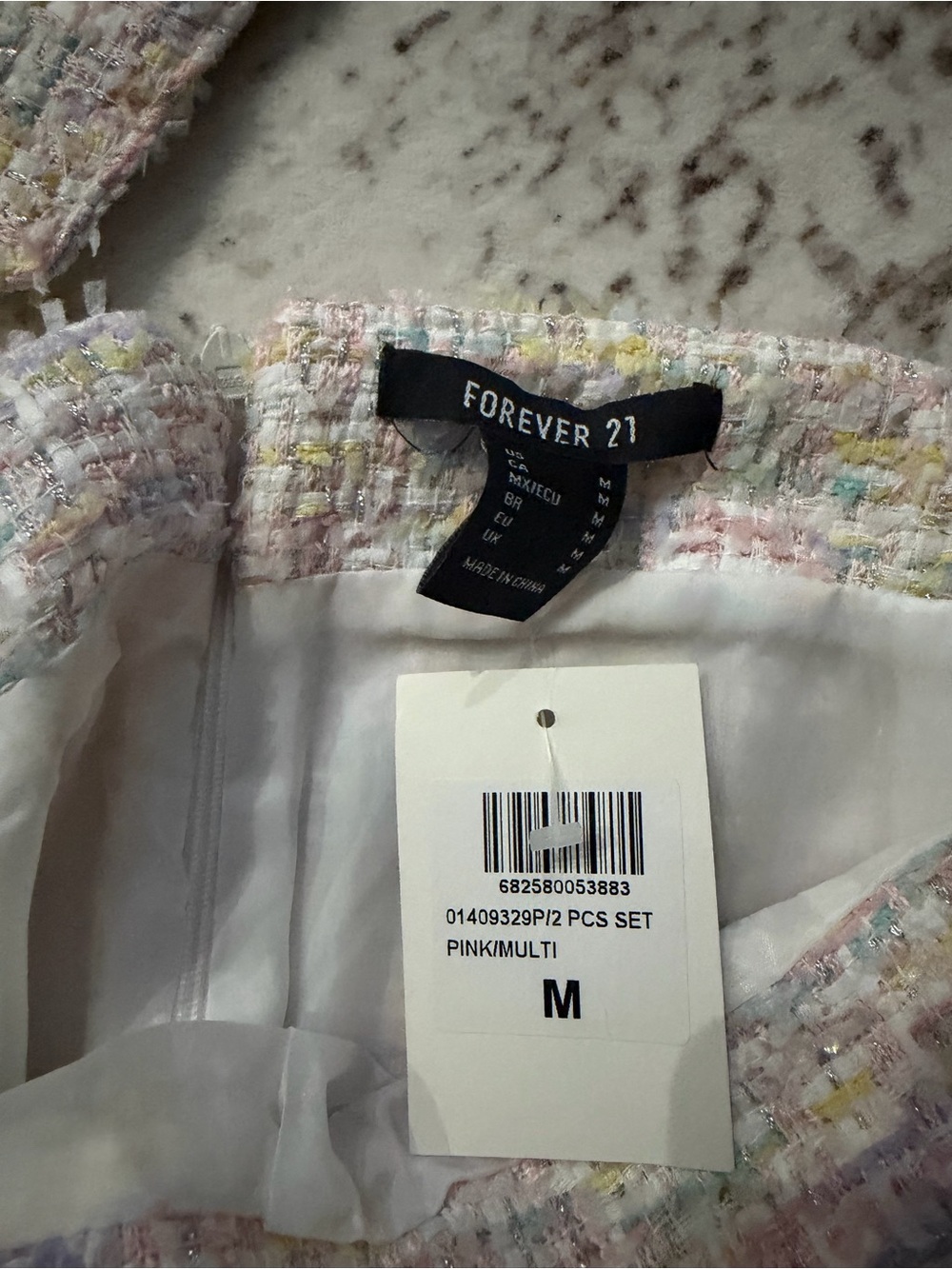 Forever 21 Pastel Multi Tweed Two-Piece Set - Picture 3 of 4